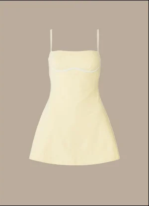 Airbrush Streamlined Dress - Lemon Ice/White
