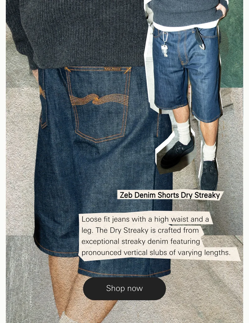Loose fit jeans with a high waist and a wide leg. The Dry Streaky is crafted from exceptional streaky denim featuring pronounced vertical slubs of varying lengths.
