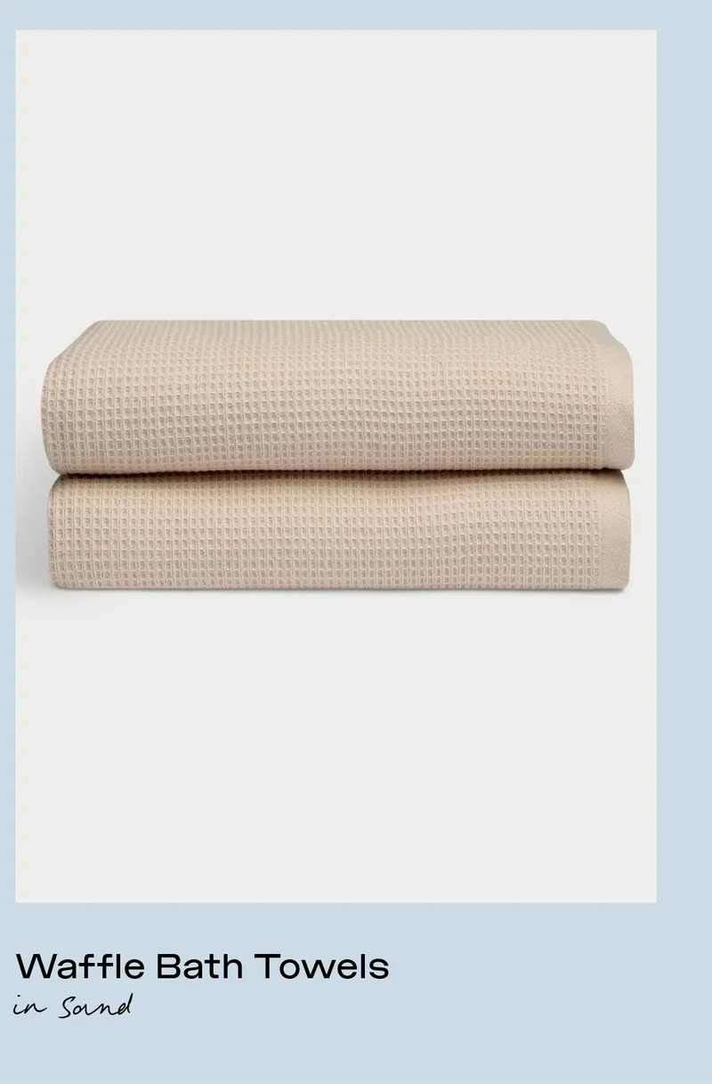 Waffle Bath Towels in Sand - Shop Now: