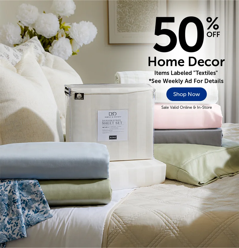 50% Off Home Decor - Items Labeled Textiles