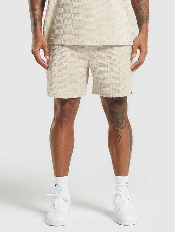 TOWELLING 7'' SHORTS - PEBBLE GREY.