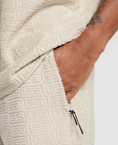 TOWELLING 7'' SHORTS - PEBBLE GREY.