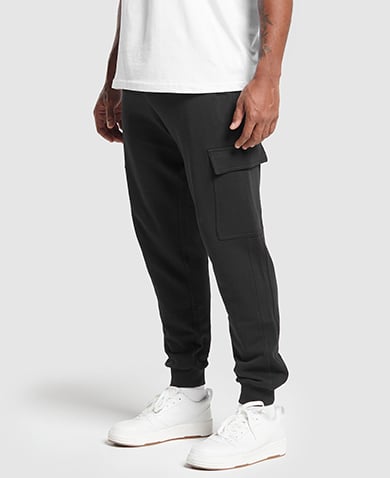 REST DAY ESSENTIALS CARGO JOGGERS - BLACK.