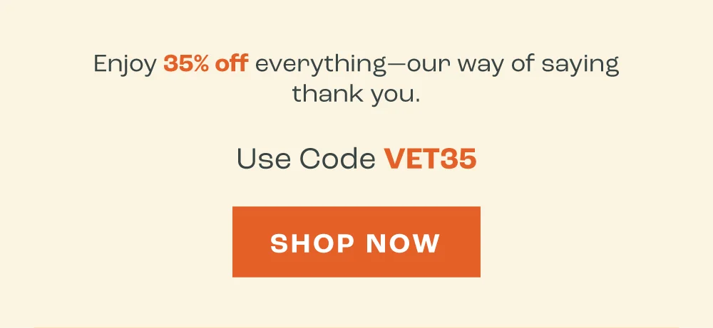 35% off sitewide with code VET35