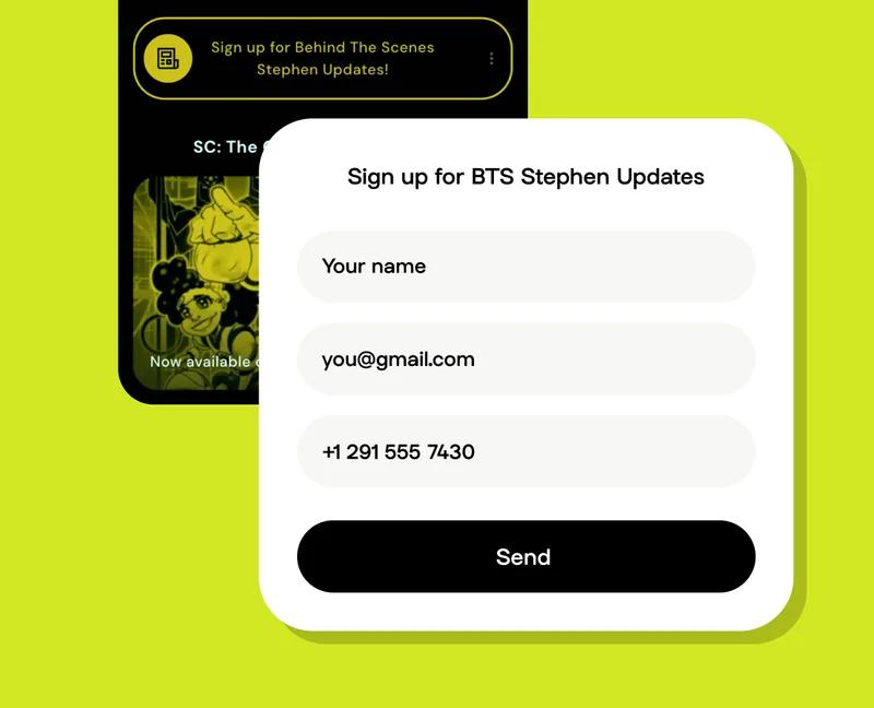 Steph Curry's graphic novel as a featured layout on this Linktree