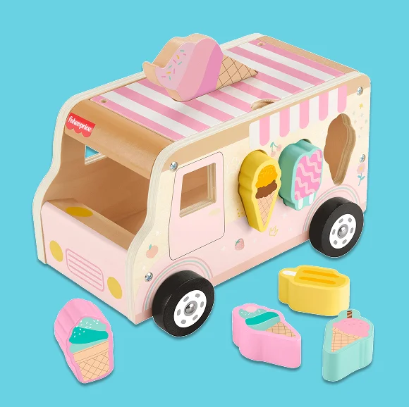 Fisher-Price Wooden Ice Cream Shape Sorter Set