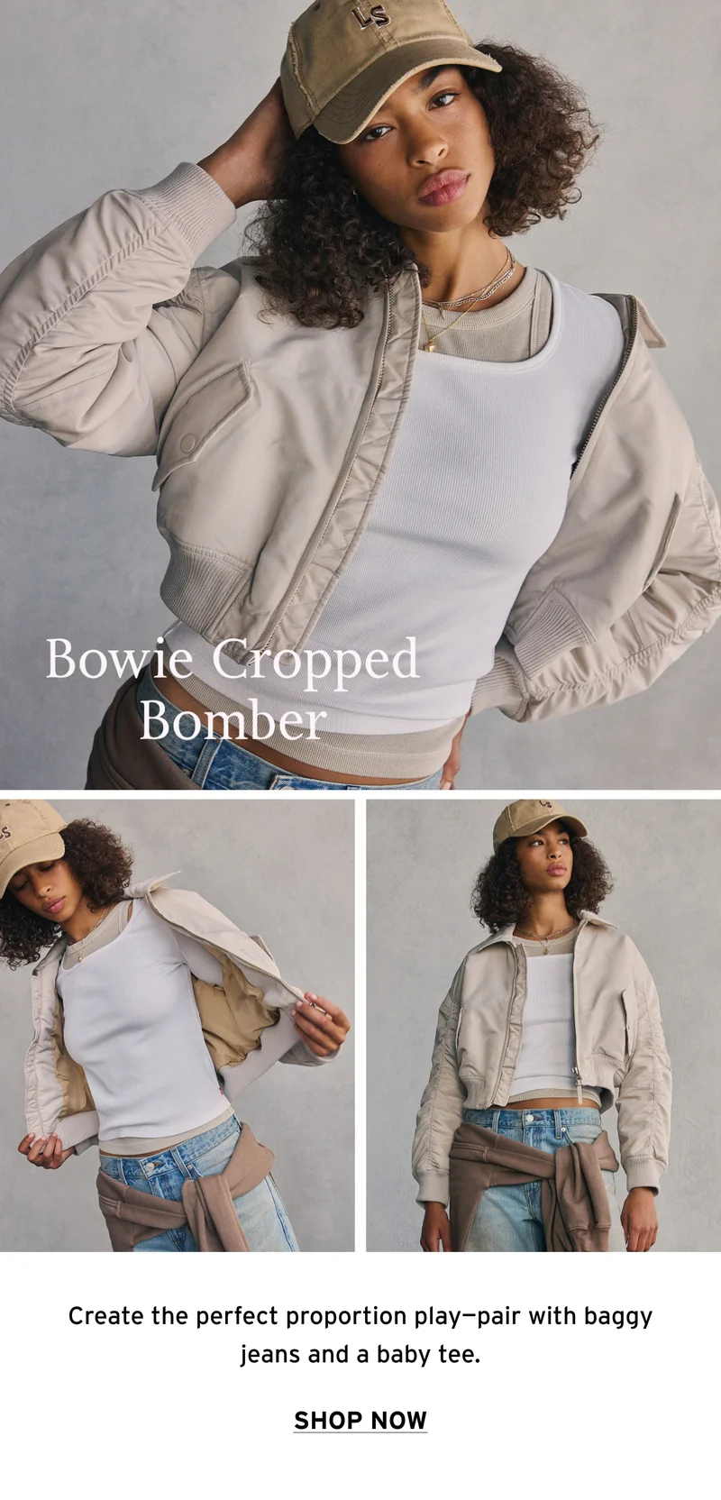 BOWIE CROPPED BOMBER