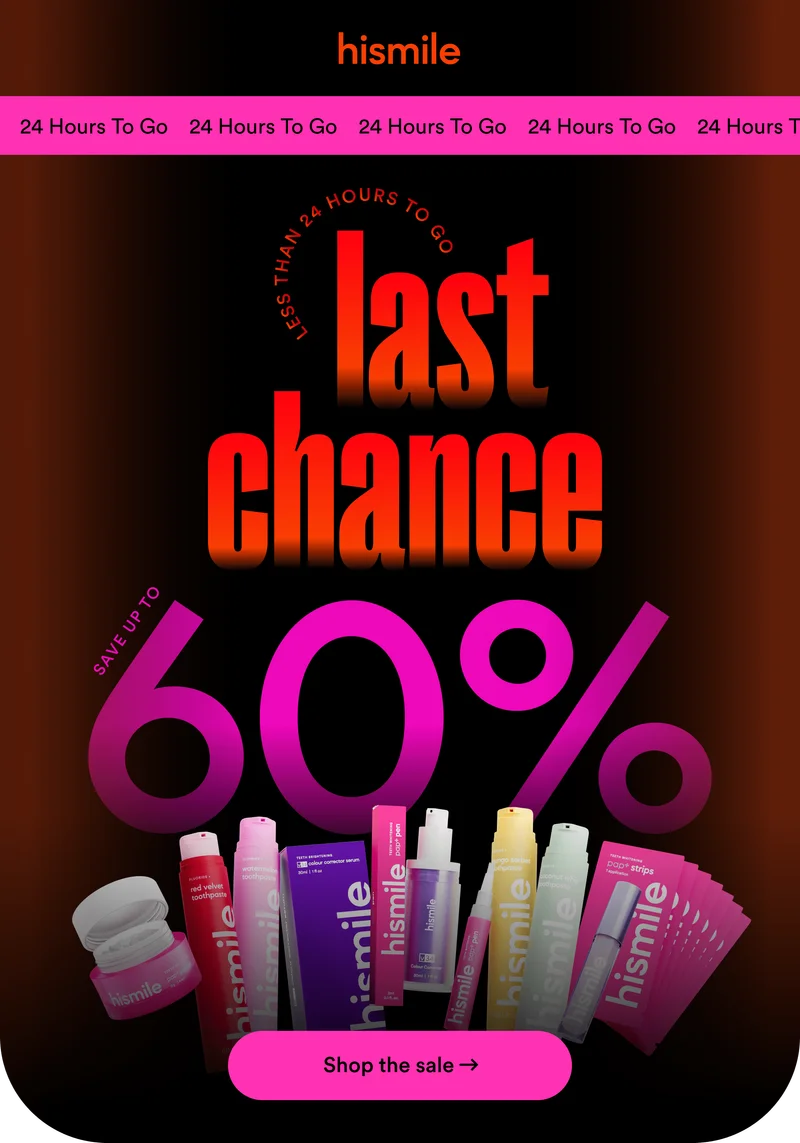 Last chance to save up to 60% off! 24 hours to go!