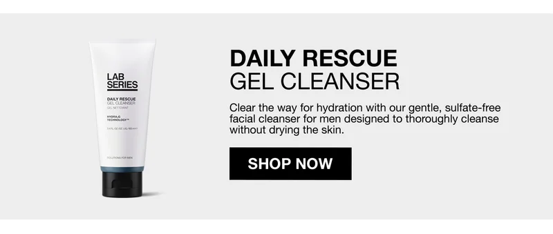 DAILY RESCUE GEL CLEANSER | Clear the way for hydration with our gentle, sulfate-free facial cleanser for men designed to thoroughly cleanse without drying the skin. | SHOP NOW