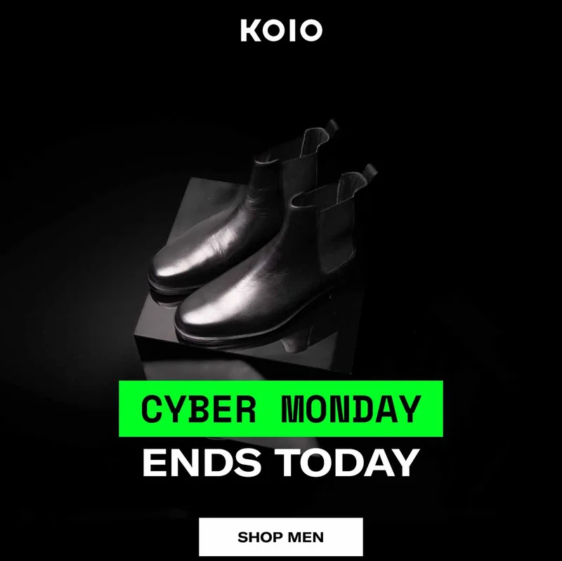 KOIO Cyber Monday Ends today Shop Men