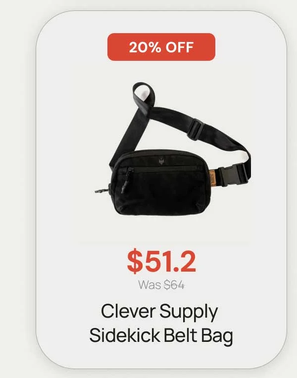20% OFF - $51.2 Was $64 Clever Supply Sidekick Belt Bag