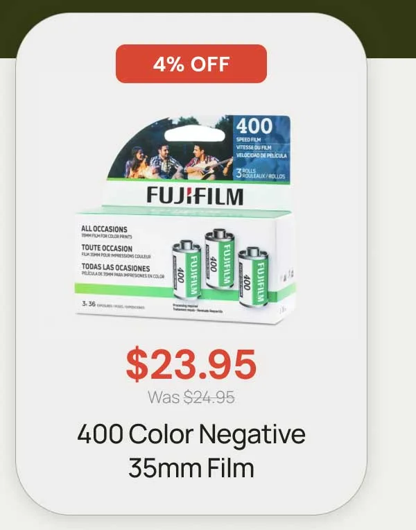 4% off - $23.95 was $24.95 400 color negative 35mm film