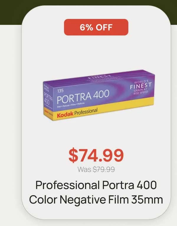 6% off - $74.99 was $79.99 Professional portra 400 color negative film 35mm