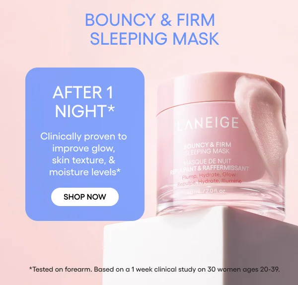 clinically proven to improve glow skin texture, & moisture levels after 1 night