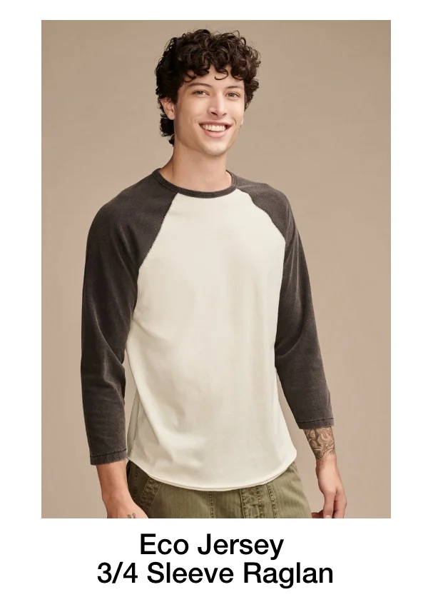 Eco Jersey 3/4 Sleeve Raglan