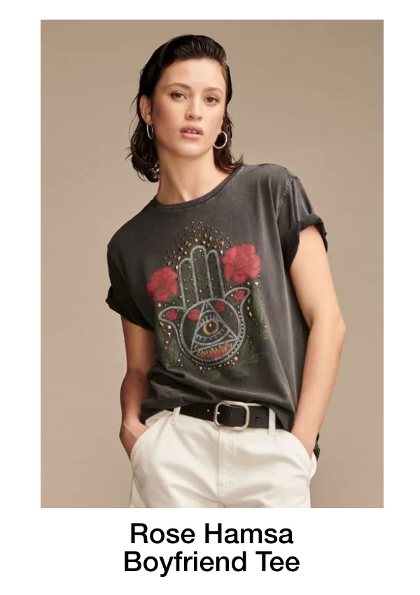 Rose Hamsa Boyfriend Tee