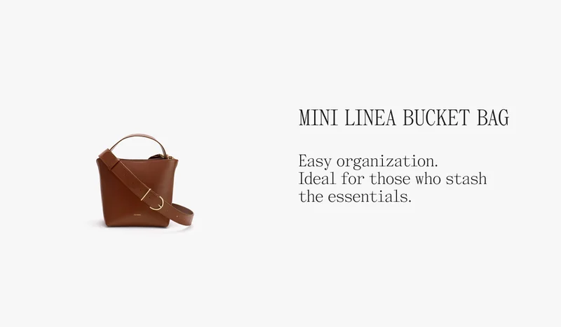 Mini Linea Bucket Bag Easy organization. Ideal for those who stash the essentials.