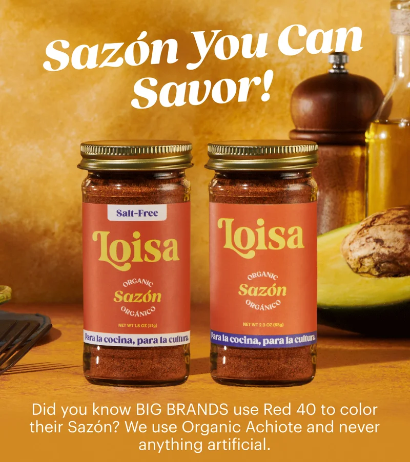Sazón You Can Savor! Did you know BIG BRANDS use Red 40 to color their Sazón? We use Organic Achiote and never anything artificial.