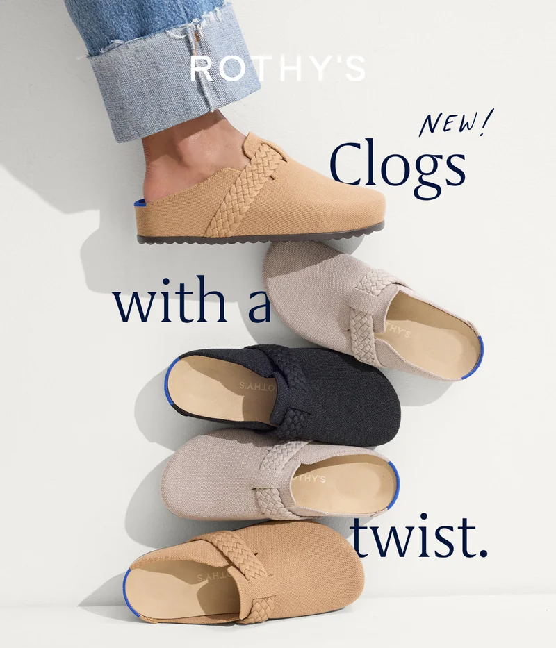 NEW! Clogs with a twist. NEW! Clogs with a twist.