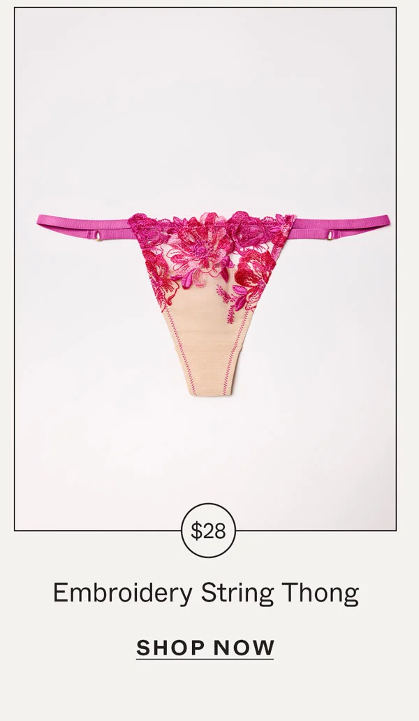 Embroidery String Thong