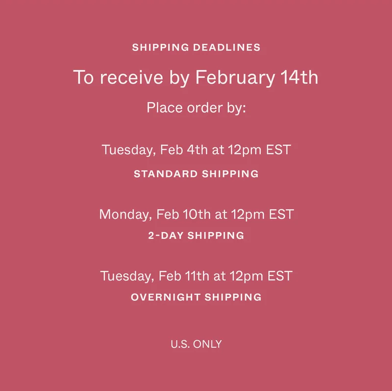 Shipping Deadlines