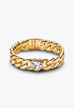 Heart Cuban Chain Ring