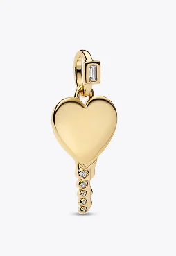 Engravable Heart Key Pendant