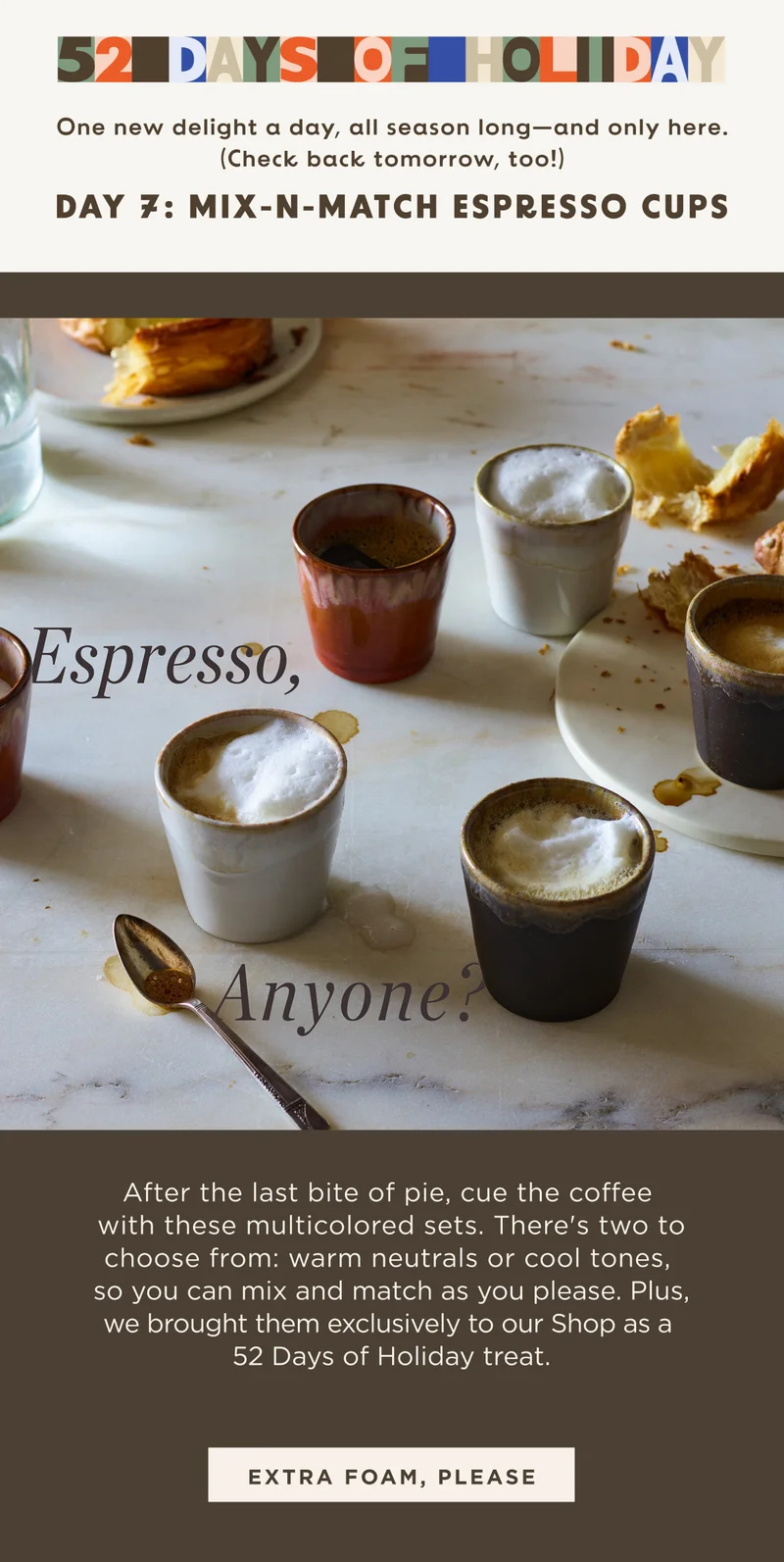 ESPRESSO, ANYONE?