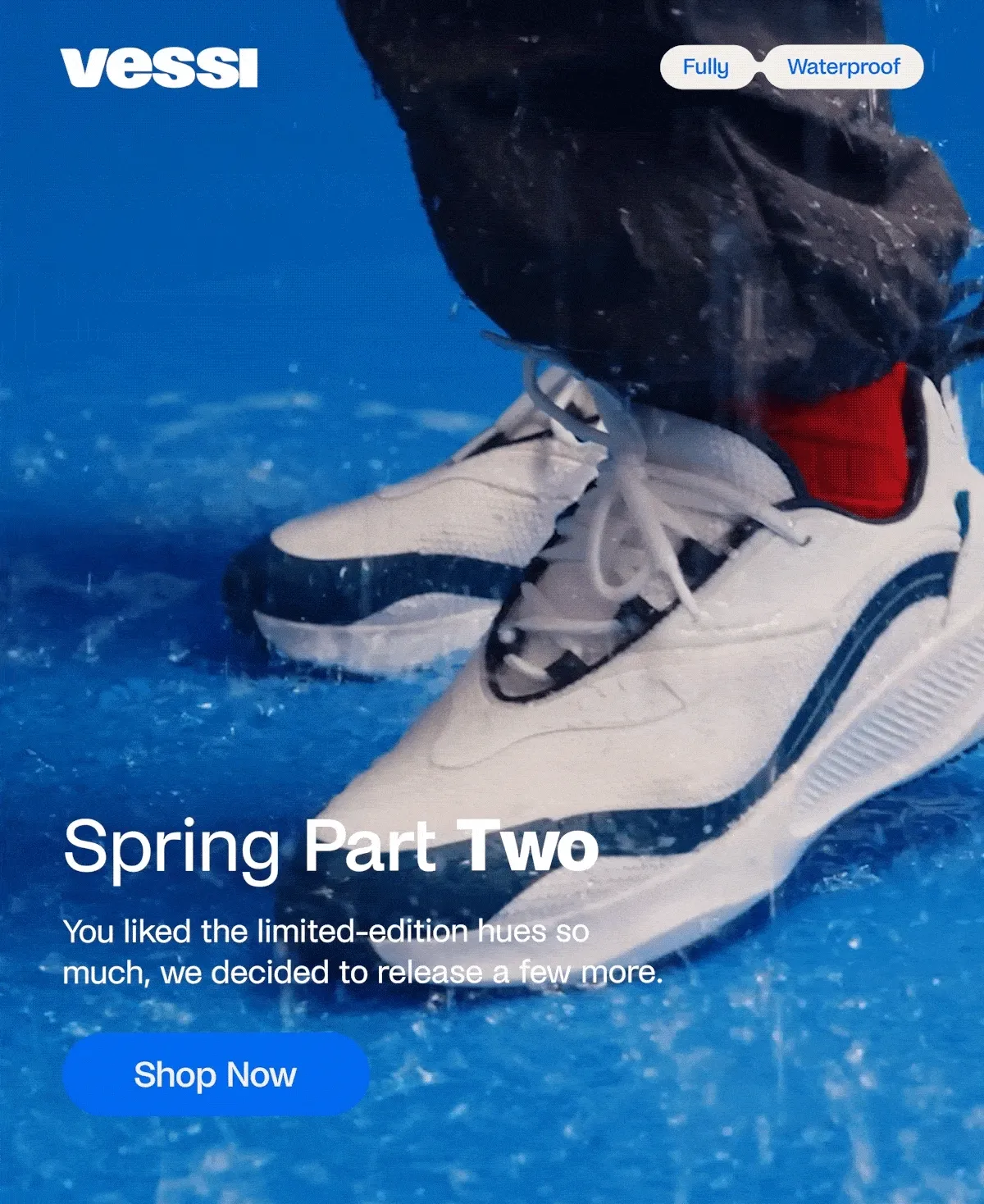 Vessi. Fully Waterproof. Spring Part Two. You like the limited-edition hues so much, we decided to release a few more. Shop Now.