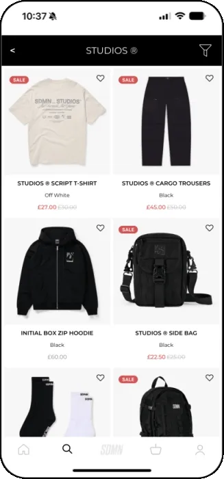 GIF of app screens