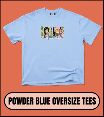 Powder blue oversized tees