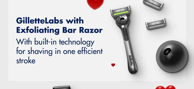 GilletteLabs with Exfoliating Bar Razor - With built-in technology for shaving in one efficient stroke