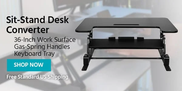 Sit-Stand Desk Converter 36-Inch Work Surface | Gas-Spring Handles | Keyboard Tray Free Standard US Shipping Shop Now