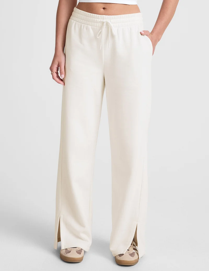 Image of LuxeFleece Side Slit Wide Leg Pant