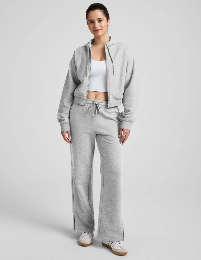 Image of LuxeFleece Side Slit Wide Leg Pant