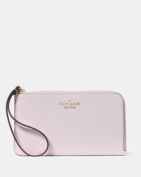 Lucy Crinkle Patent Medium L-zip Wristlet