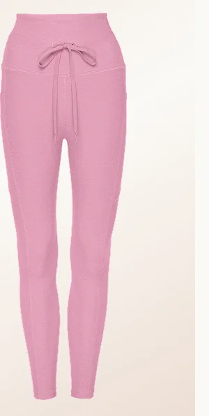 Spacedye Go Pocket Midi Legging in Pink Haze Heather