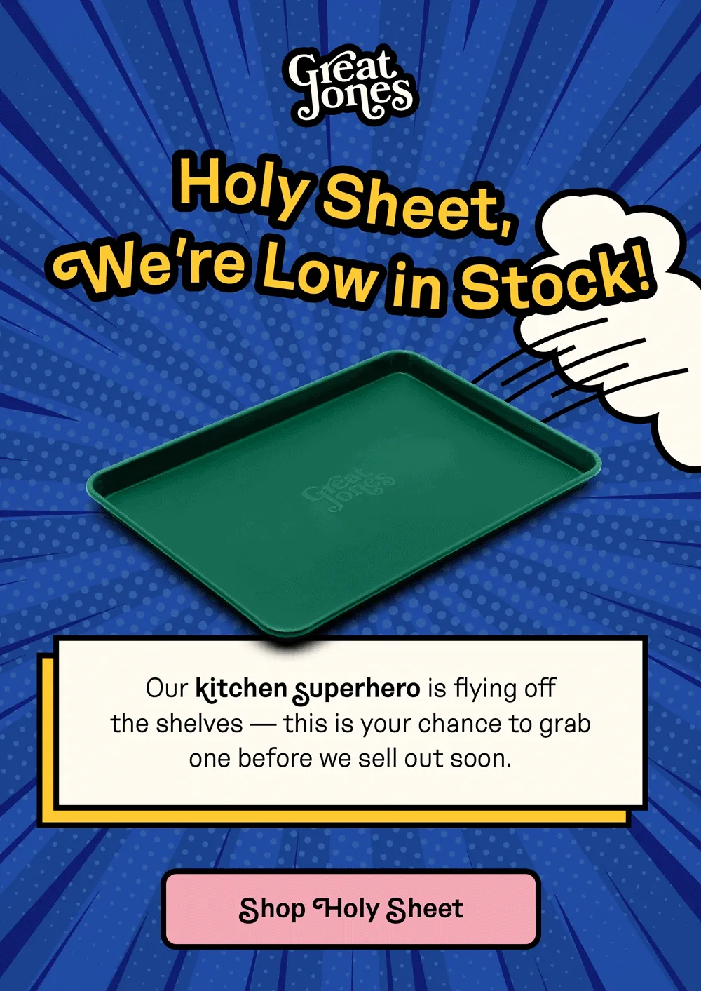 Holy Sheet, we're low in stock!