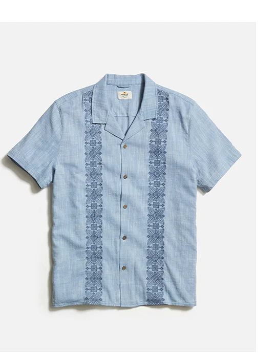 Stretch Selvage Embroidered Resort Shirt