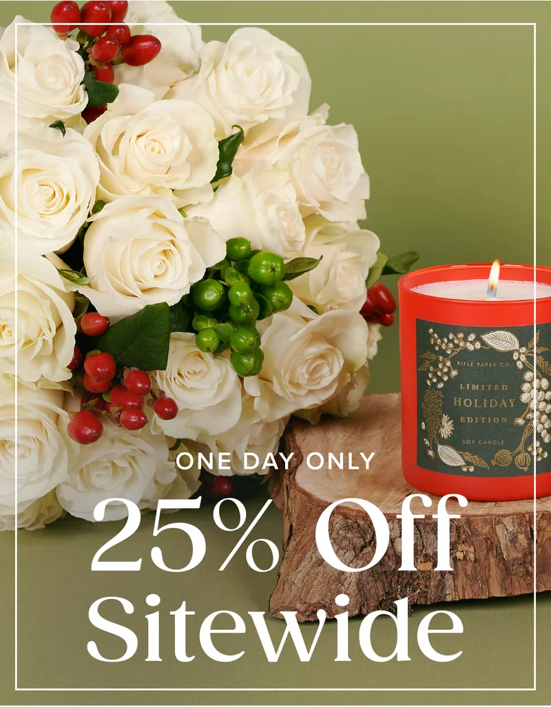 One Day Only: 25% Off Sitewide