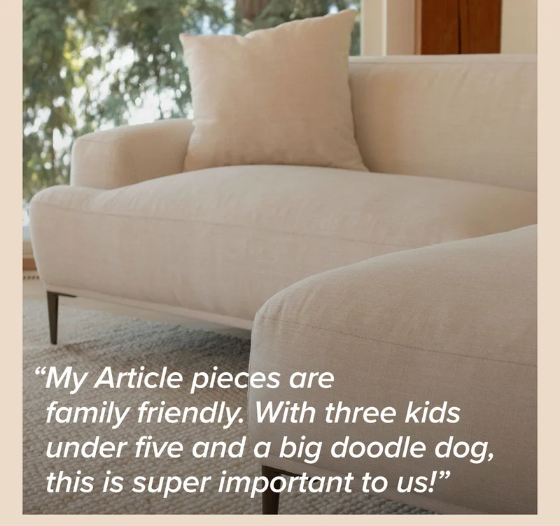 My Article pieces are family friendly. With three kids under five and a big doodle dog, this is super important to us!