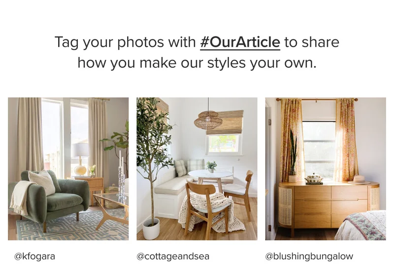 Tag your pics with #OurArticle and share how you make our styles your own.