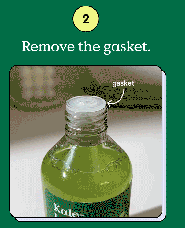 2) Remove the gasket either with tweezers or a spoon.