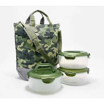 LocknLock Insulated Tote w/ 3-pc Storage Set w/Handles & (1) Divider