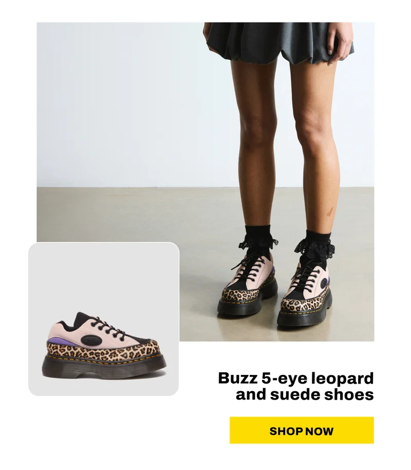 Buzz 5-eye leopard and suede shoes