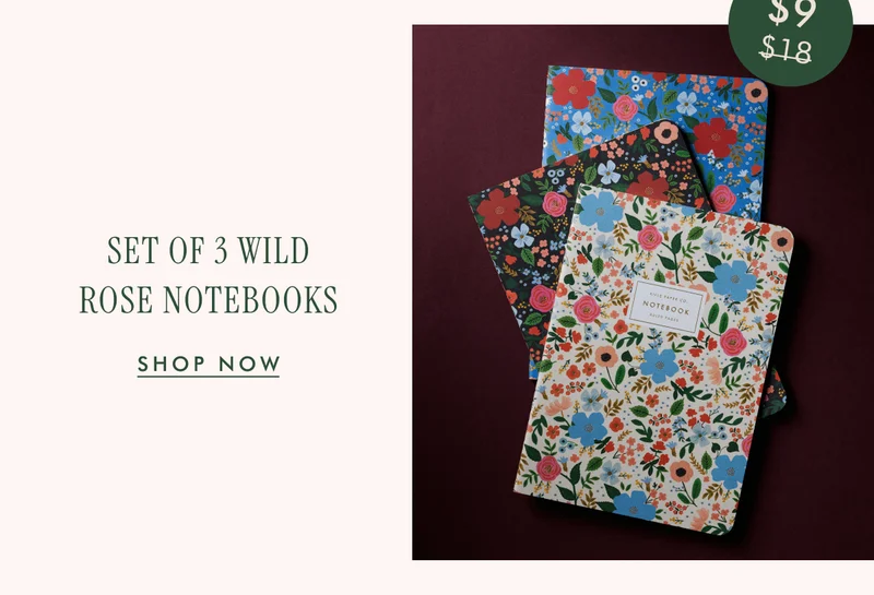 SET OF 3 WILD ROSE NOTEBOOKS | SHOP NOW - $9