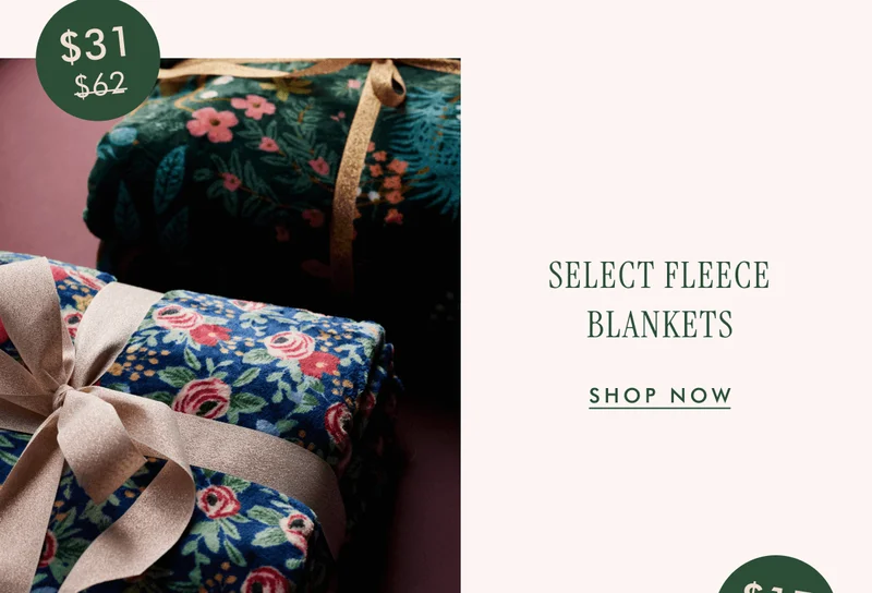 SELECT FLEECE BLANKETS | SHOP NOW - $31