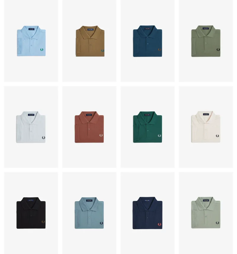 A selection of one-colour Fred Perry shirts