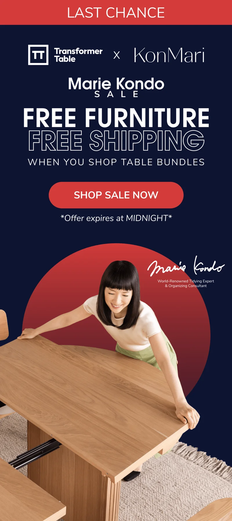 Last Chance For FREE Furniture + FREE Shipping