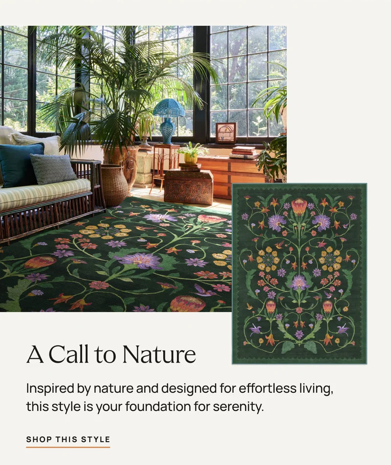 Iris Apfel Protea Forest Green Rug